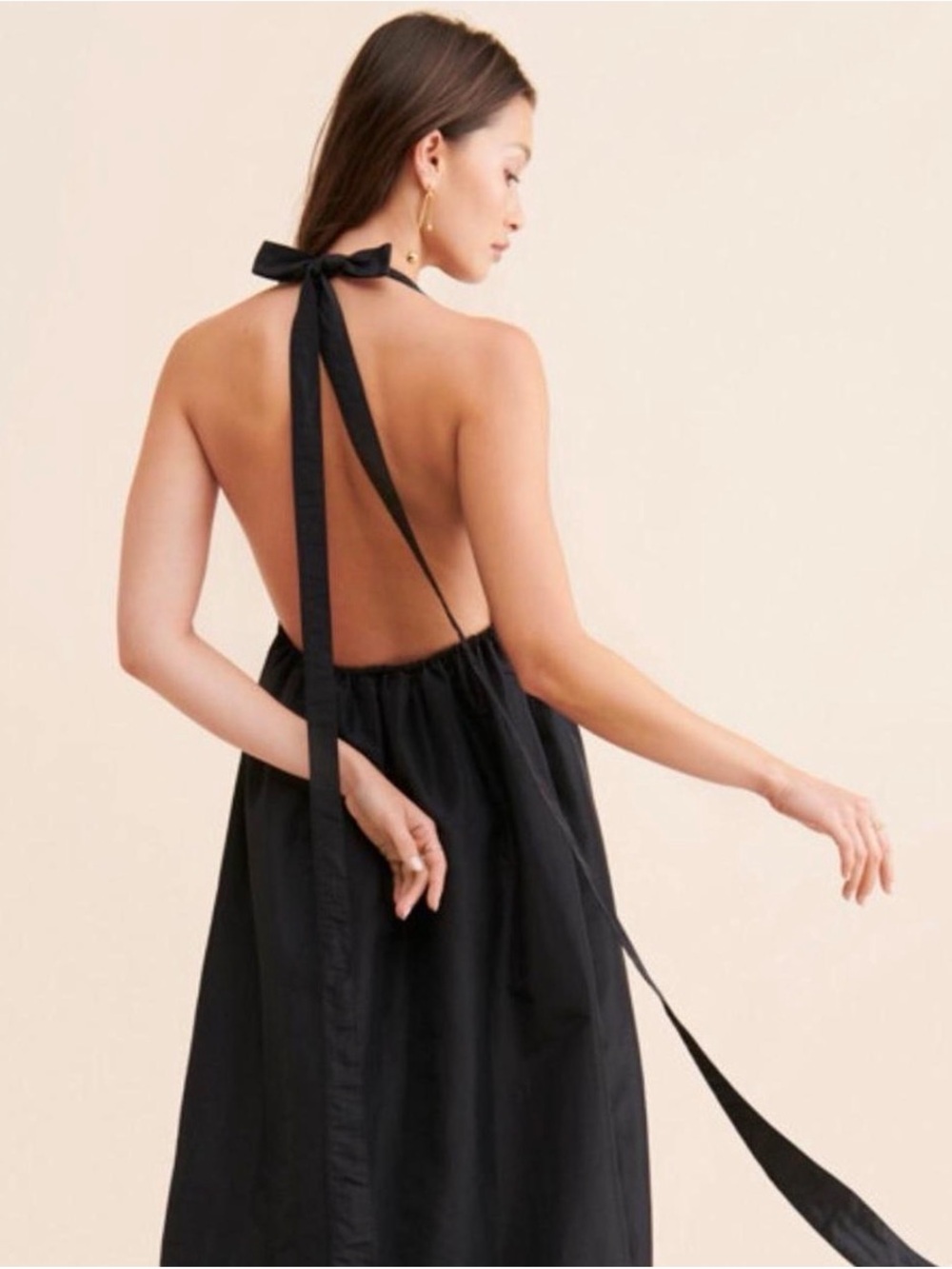 NWOT Free People Black Halter Backless Maxi Dress (S) - Picture 6 of 6